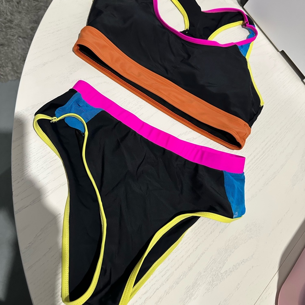 SHEIN Black and Multicolor Bikini Set